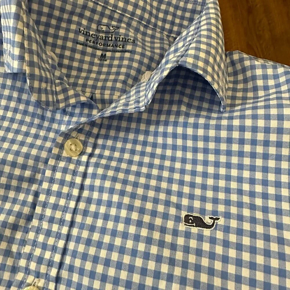 vineyard vines performance gingham button up shirt